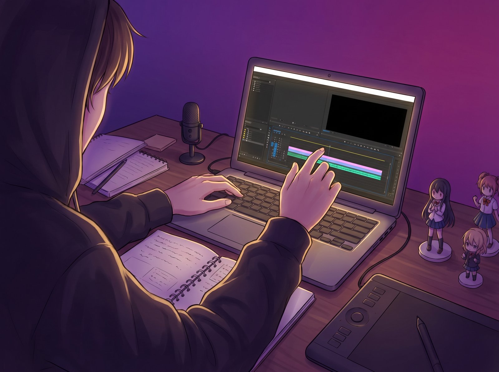 抖音揭秘创作中心动漫剪辑流程示意